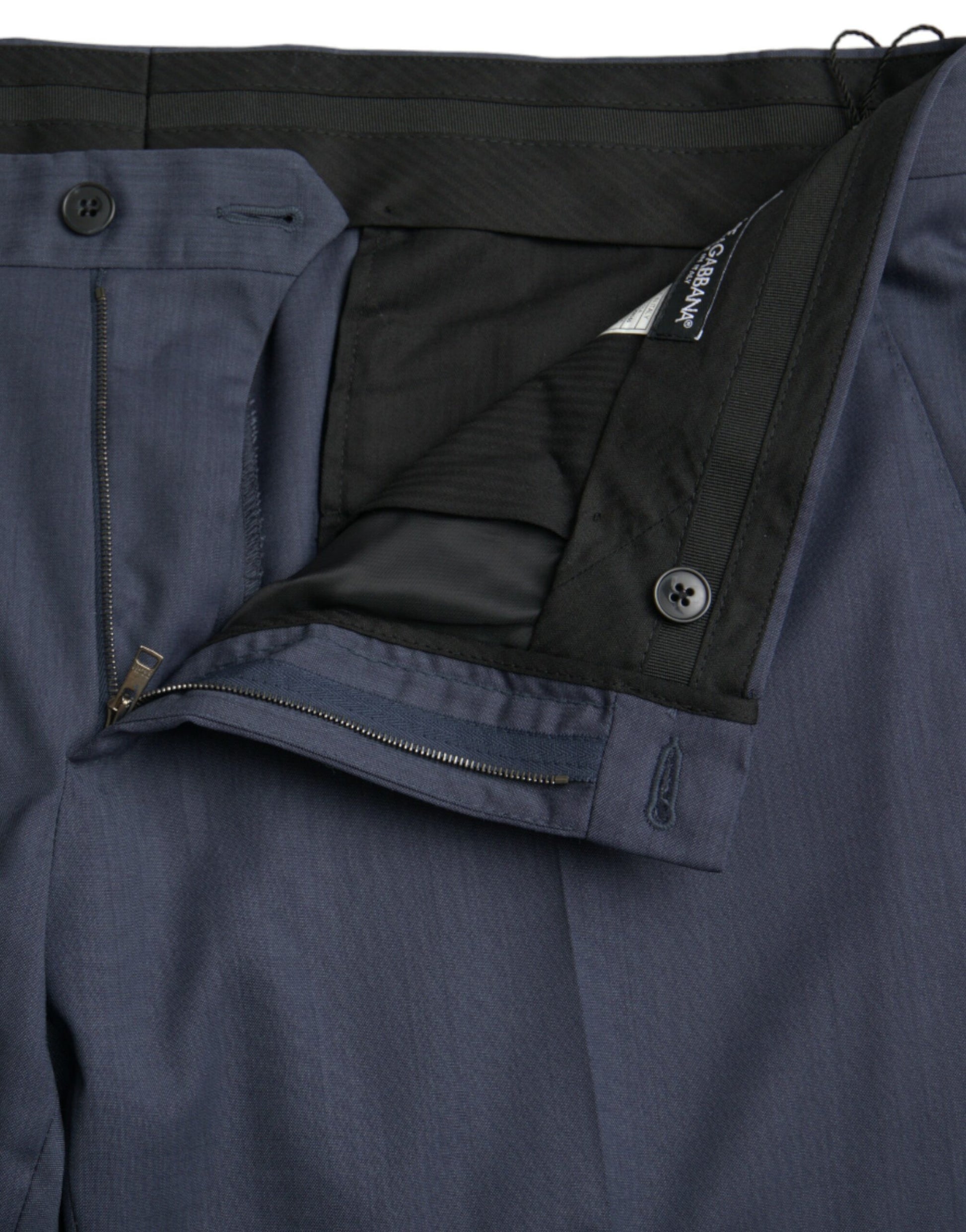 Dolce & Gabbana Blue Wool Slim Fit Dress Formal Pants by Dolce & Gabbana
