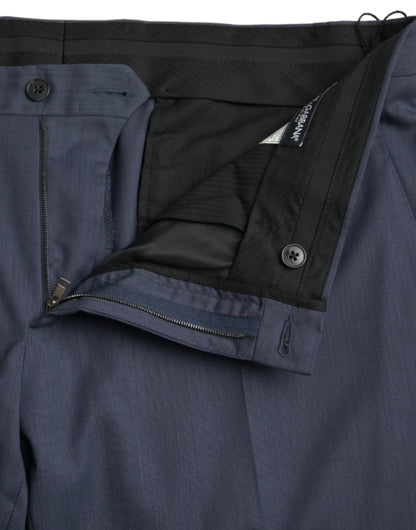 Dolce & Gabbana Blue Wool Slim Fit Dress Formal Pants by Dolce & Gabbana
