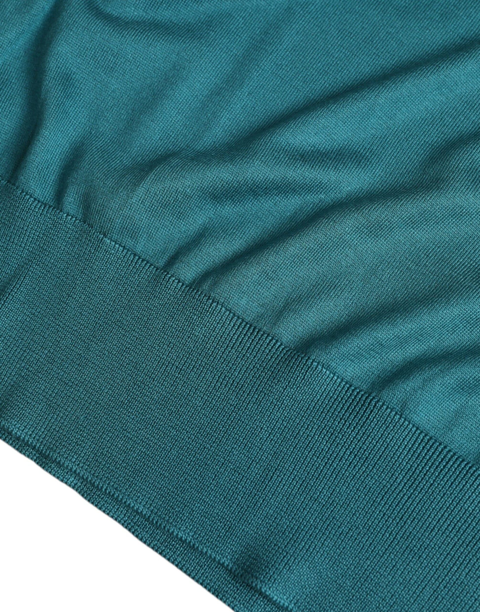 Dolce & Gabbana Dark Green Silk Crew Neck Pullover Sweater by Dolce & Gabbana