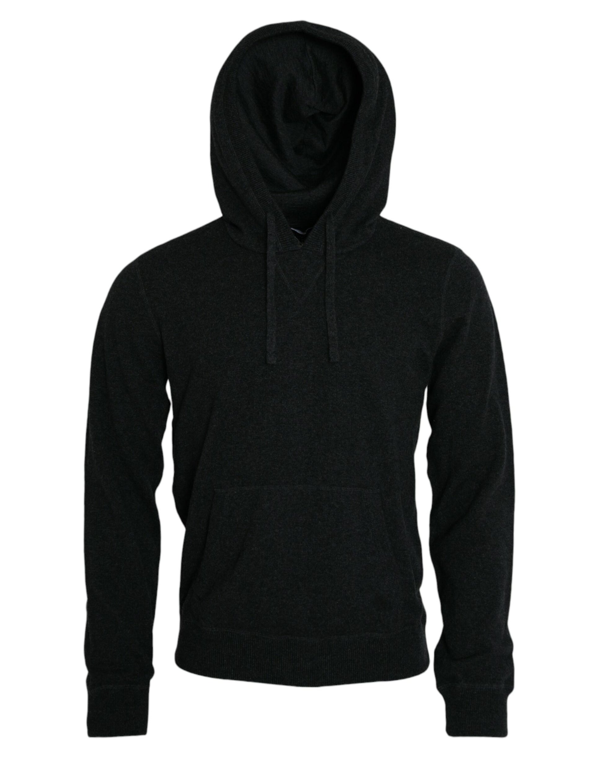Dolce & Gabbana Dark Gray Cashmere Hooded Pullover Sweater by Dolce & Gabbana