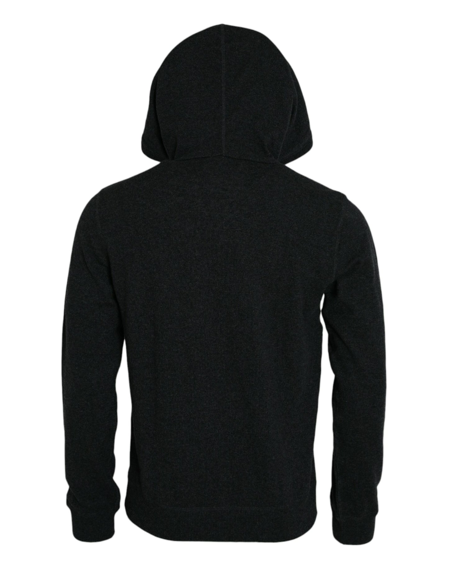 Dolce & Gabbana Dark Gray Cashmere Hooded Pullover Sweater by Dolce & Gabbana