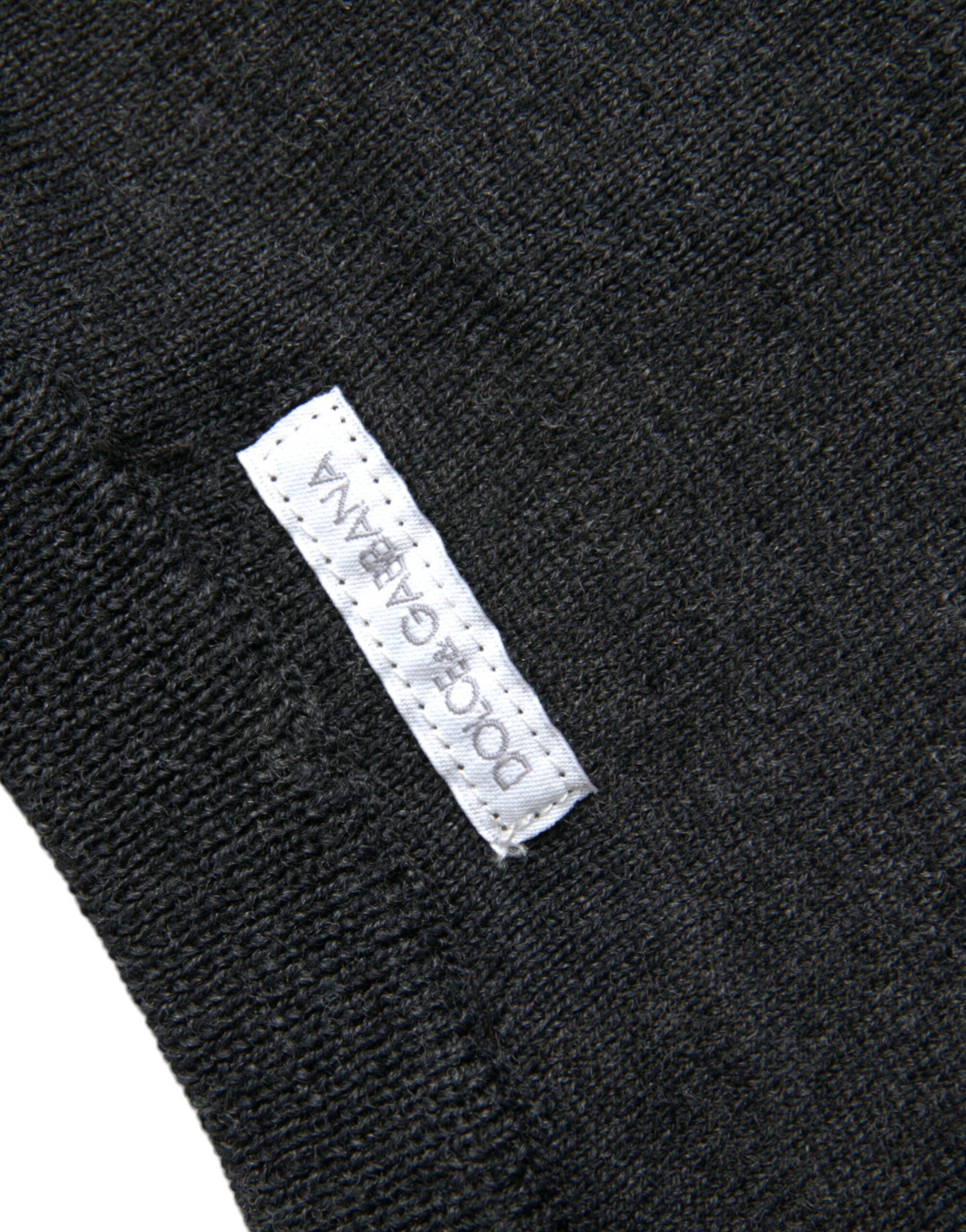 Dolce & Gabbana Dark Gray Wool Crew Neck Pullover Sweater by Dolce & Gabbana