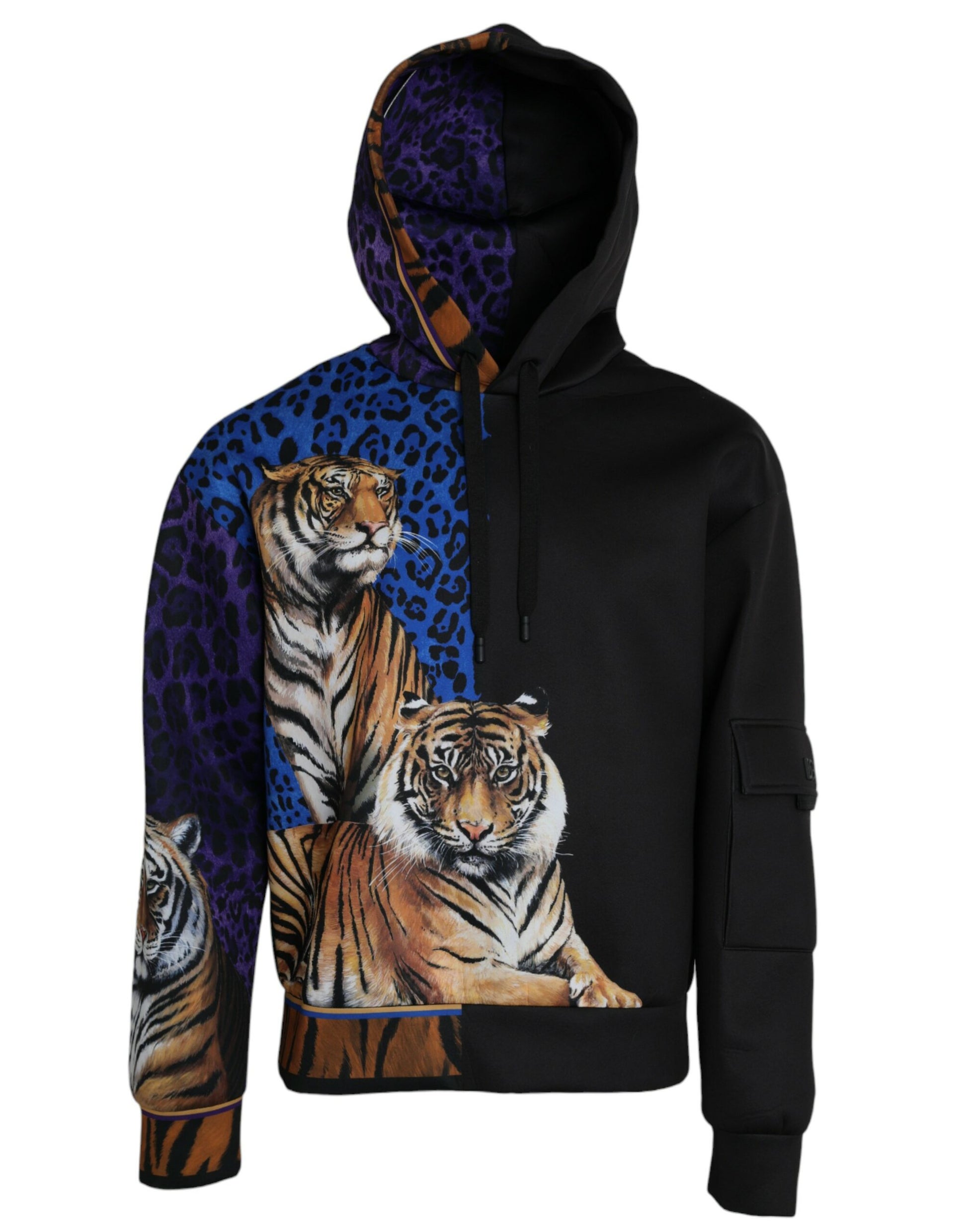 Dolce & Gabbana Multicolor Tiger Hooded Sweatshirt Sweater by Dolce & Gabbana