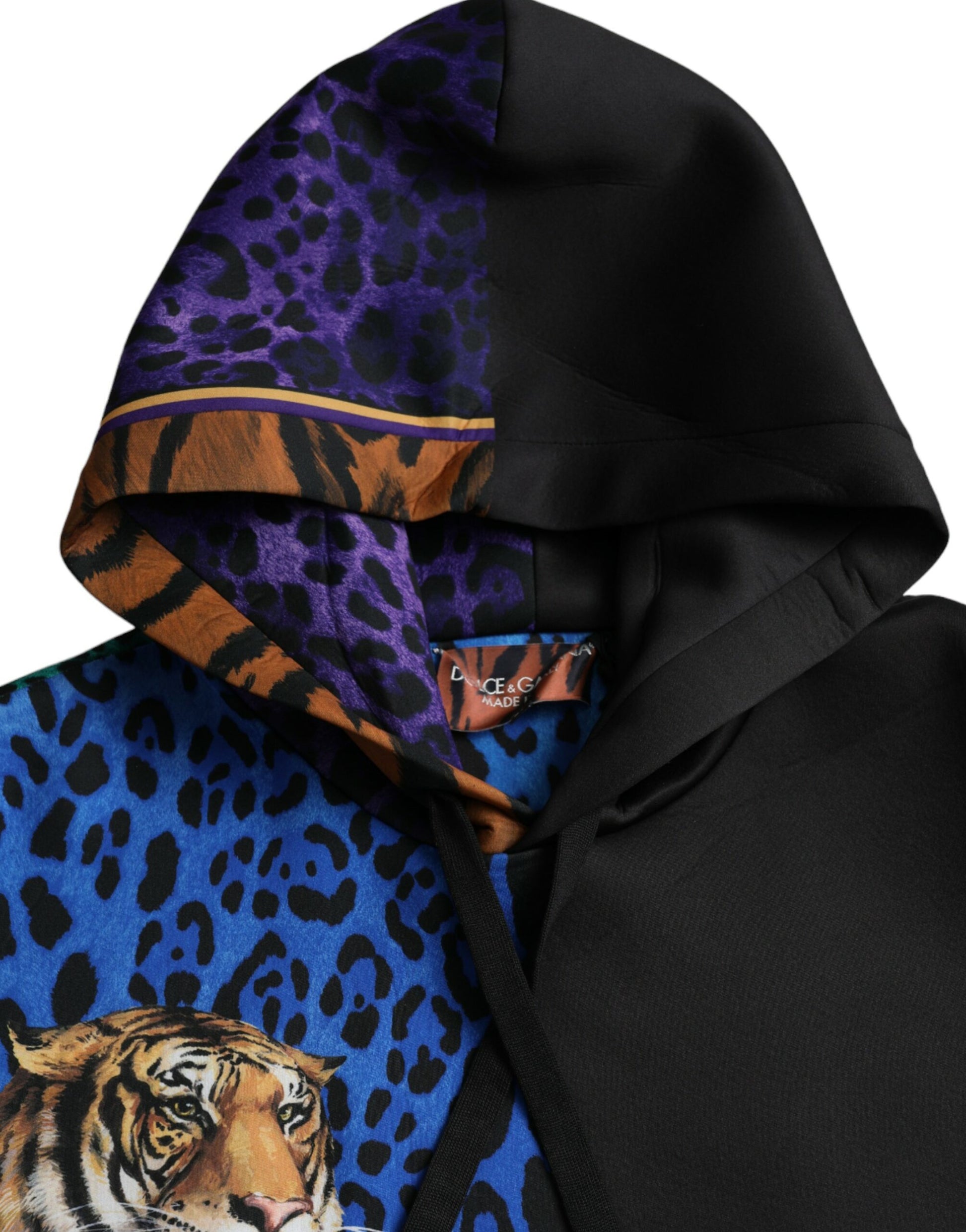 Dolce & Gabbana Multicolor Tiger Hooded Sweatshirt Sweater by Dolce & Gabbana