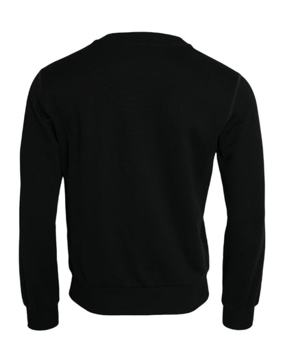 Dolce & Gabbana Black Cotton Long Sleeves Sweatshirt Sweater by Dolce & Gabbana