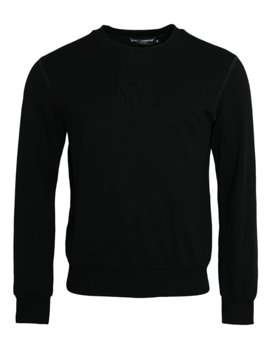 Dolce & Gabbana Black Cotton Long Sleeves Sweatshirt Sweater by Dolce & Gabbana