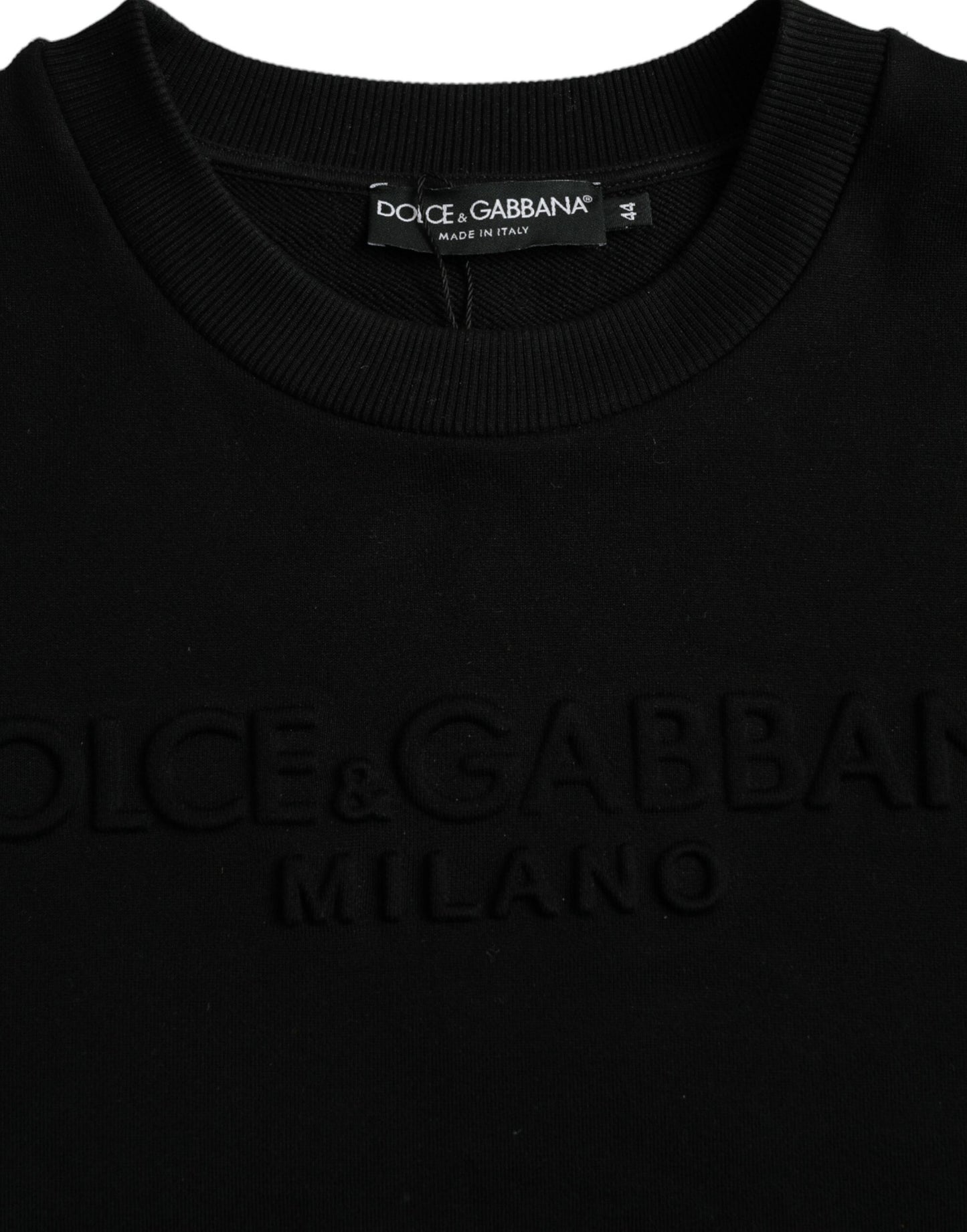 Dolce & Gabbana Black Cotton Long Sleeves Sweatshirt Sweater by Dolce & Gabbana