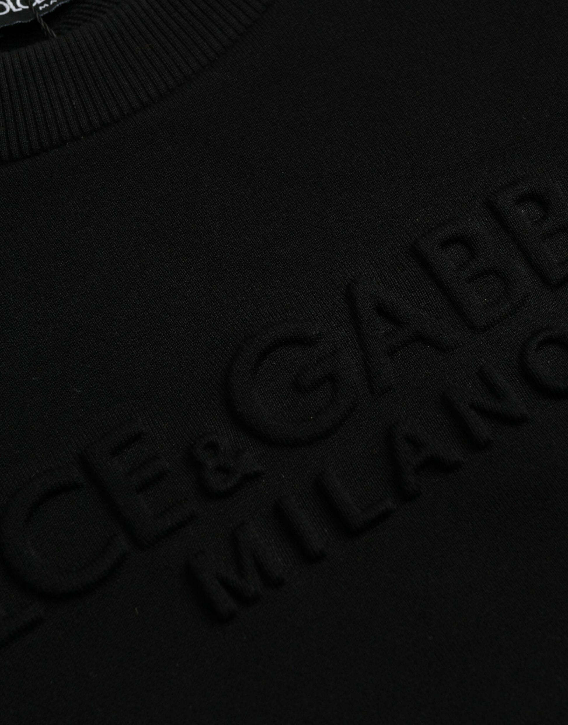 Dolce & Gabbana Black Cotton Long Sleeves Sweatshirt Sweater by Dolce & Gabbana