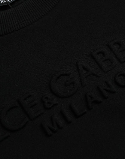 Dolce & Gabbana Black Cotton Long Sleeves Sweatshirt Sweater by Dolce & Gabbana