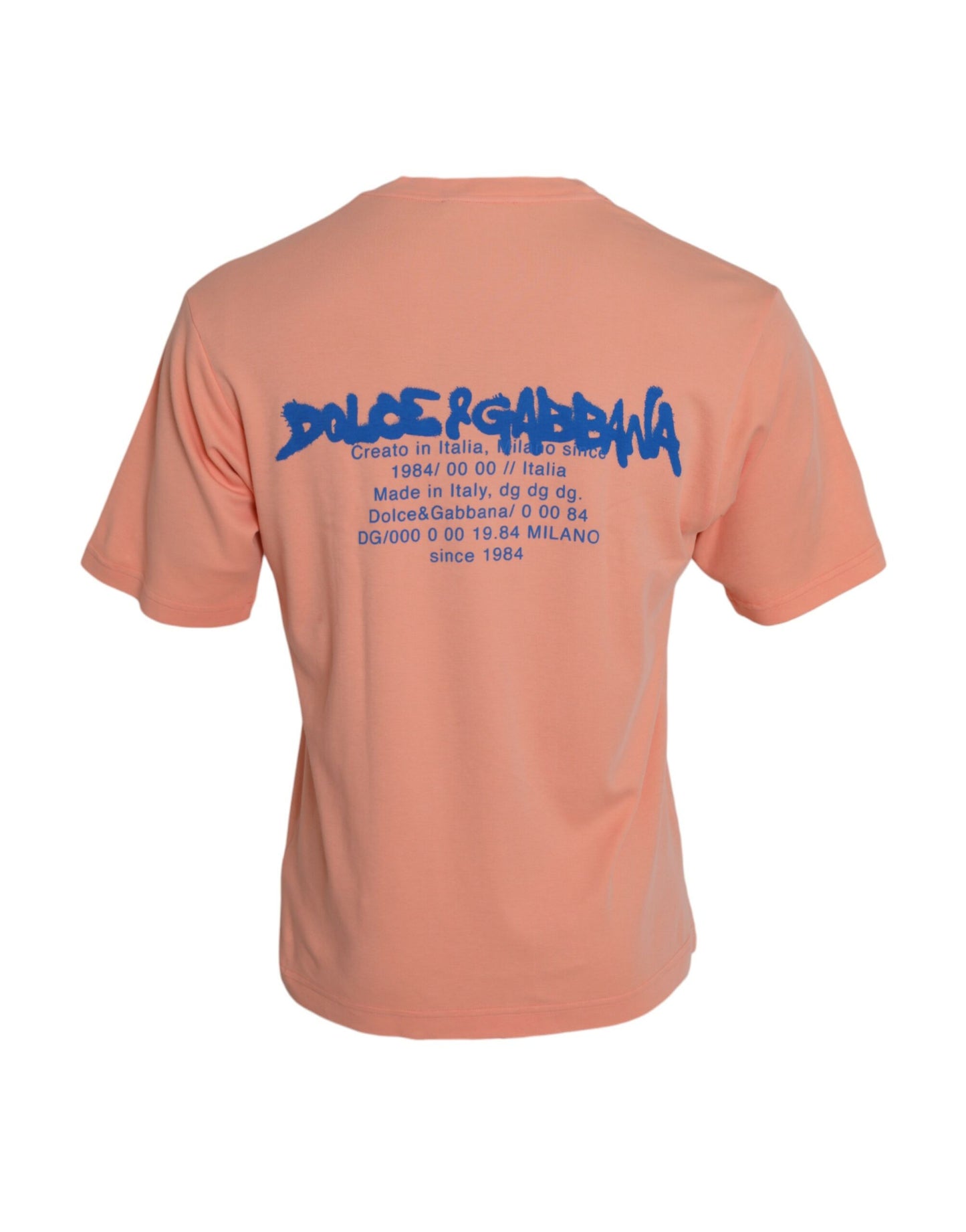 Dolce & Gabbana Coral Cotton Logo Print Short Sleeve T-shirt by Dolce & Gabbana