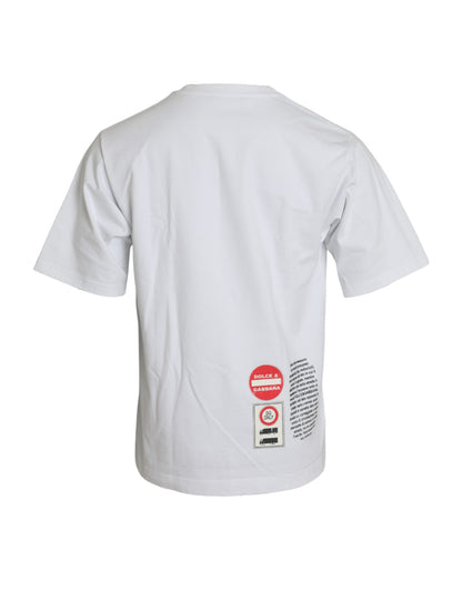 Dolce & Gabbana White Amor Heart Cotton Crewneck Short Sleeve T-shirt by Dolce & Gabbana