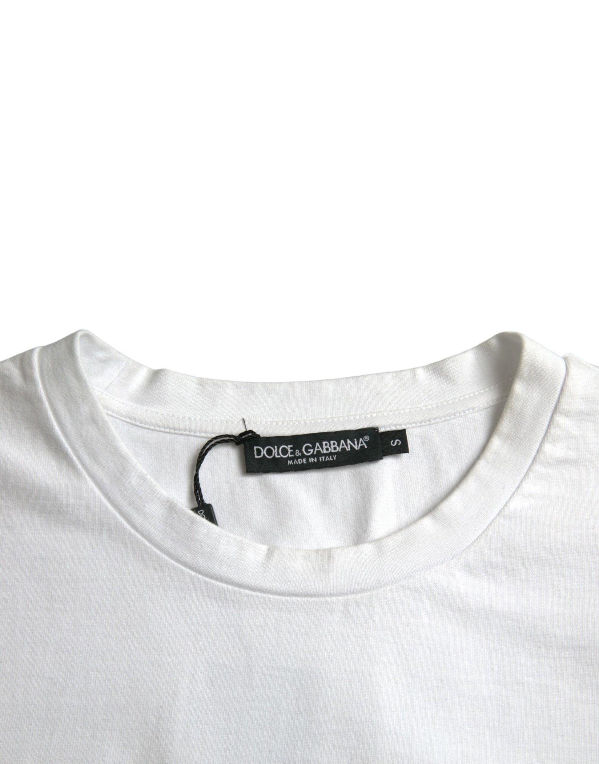 Dolce & Gabbana White Amor Heart Cotton Crewneck Short Sleeve T-shirt by Dolce & Gabbana