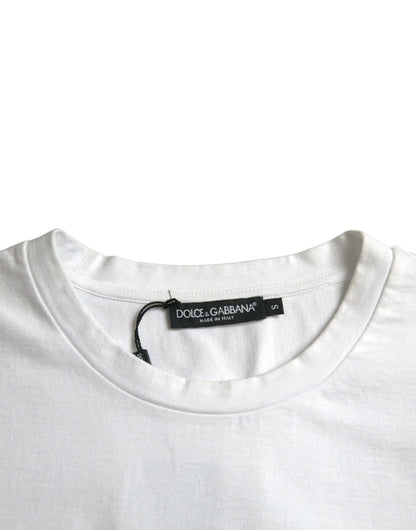 Dolce & Gabbana White Amor Heart Cotton Crewneck Short Sleeve T-shirt by Dolce & Gabbana
