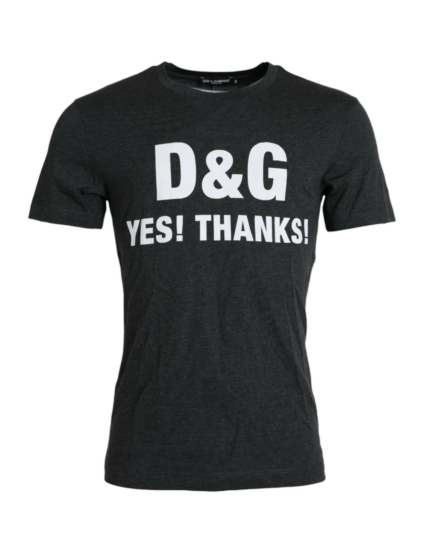 Dolce & Gabbana Gray Logo Print Crewneck Short Sleeve T-shirt by Dolce & Gabbana
