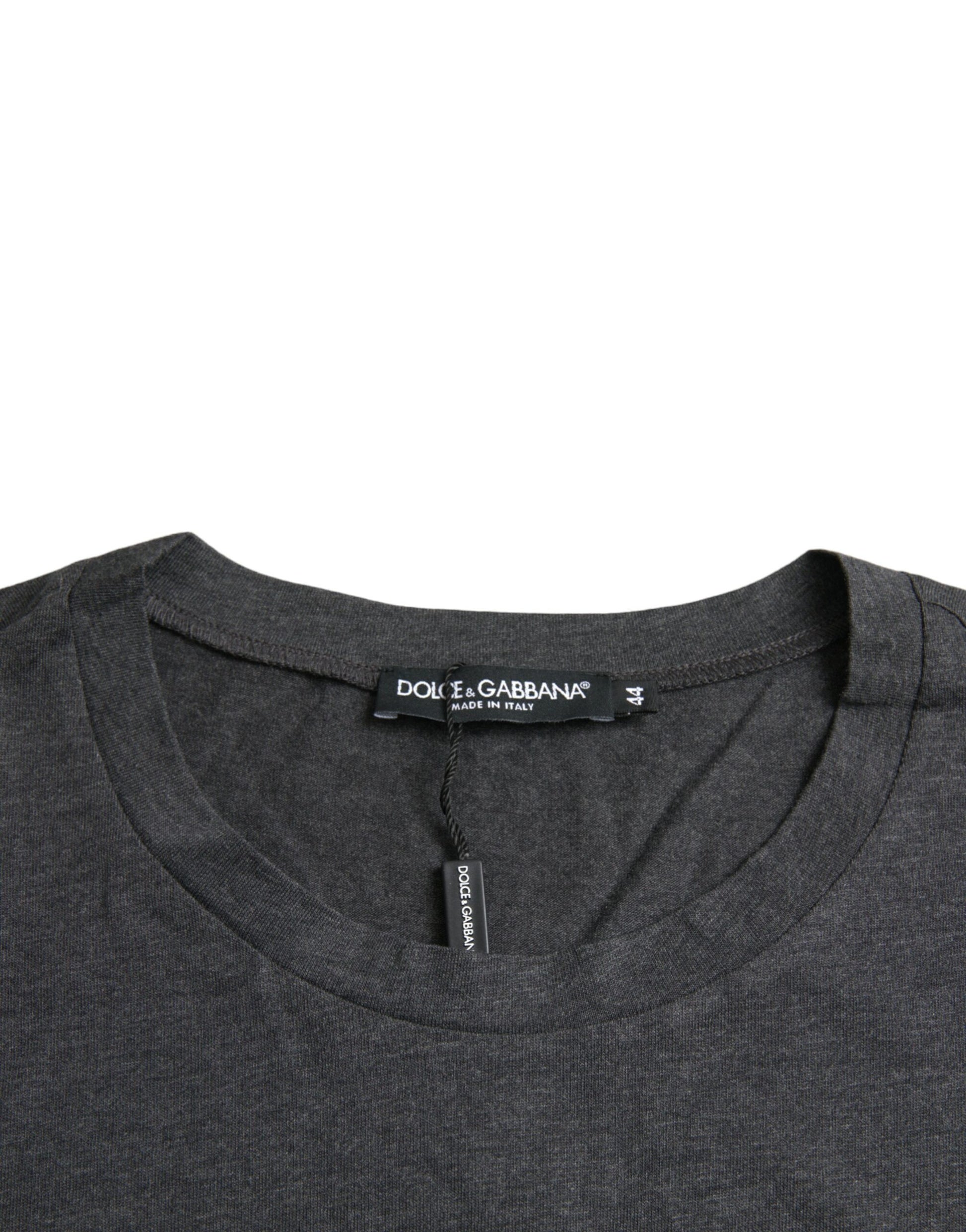 Dolce & Gabbana Gray Logo Print Crewneck Short Sleeve T-shirt by Dolce & Gabbana