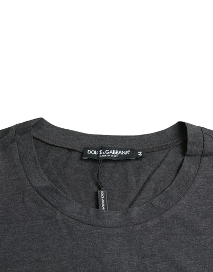 Dolce & Gabbana Gray Logo Print Crewneck Short Sleeve T-shirt by Dolce & Gabbana
