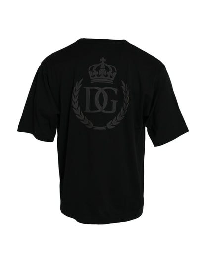 Dolce & Gabbana Black Logo Embossed Crew Neck Short Sleeves T-shirt by Dolce & Gabbana