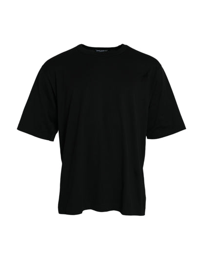 Dolce & Gabbana Black Logo Embossed Crew Neck Short Sleeves T-shirt by Dolce & Gabbana