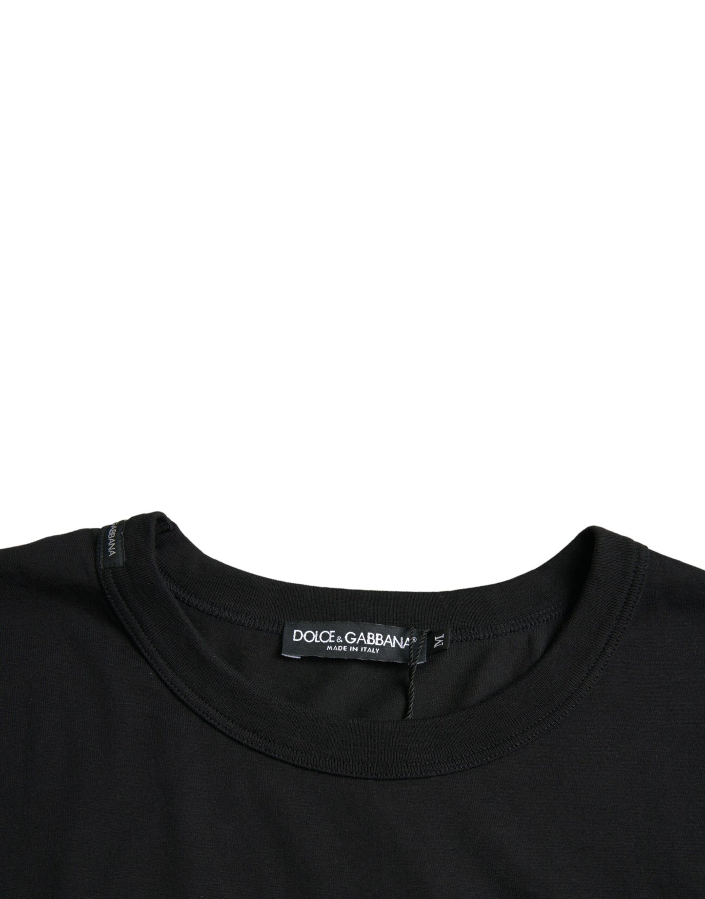 Dolce & Gabbana Black Logo Embossed Crew Neck Short Sleeves T-shirt by Dolce & Gabbana