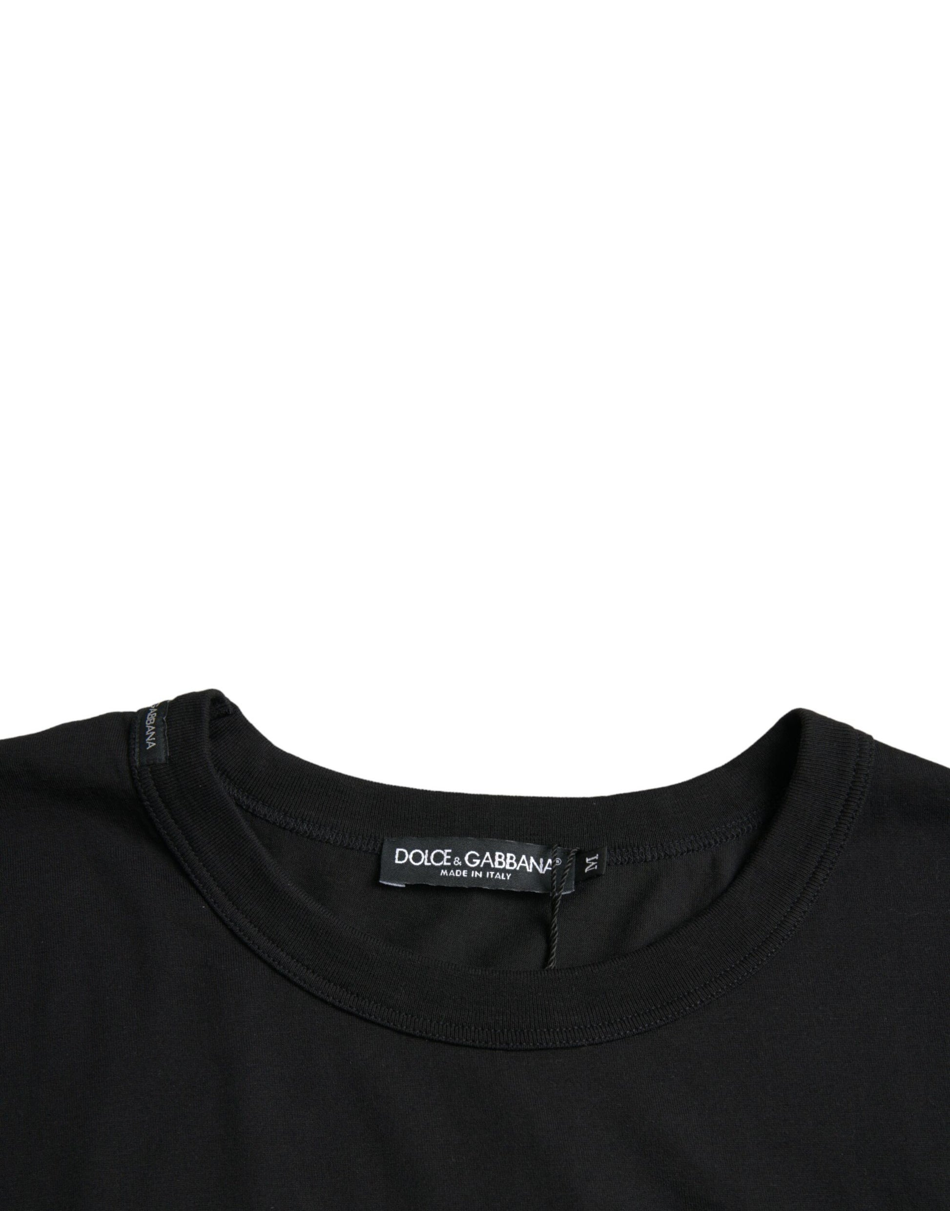 Dolce & Gabbana Black Logo Embossed Crew Neck Short Sleeves T-shirt by Dolce & Gabbana