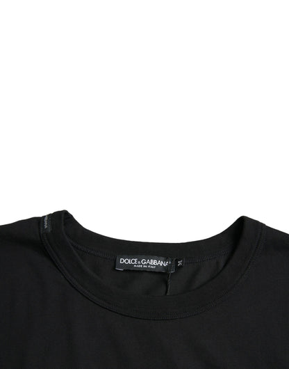 Dolce & Gabbana Black Logo Embossed Crew Neck Short Sleeves T-shirt by Dolce & Gabbana