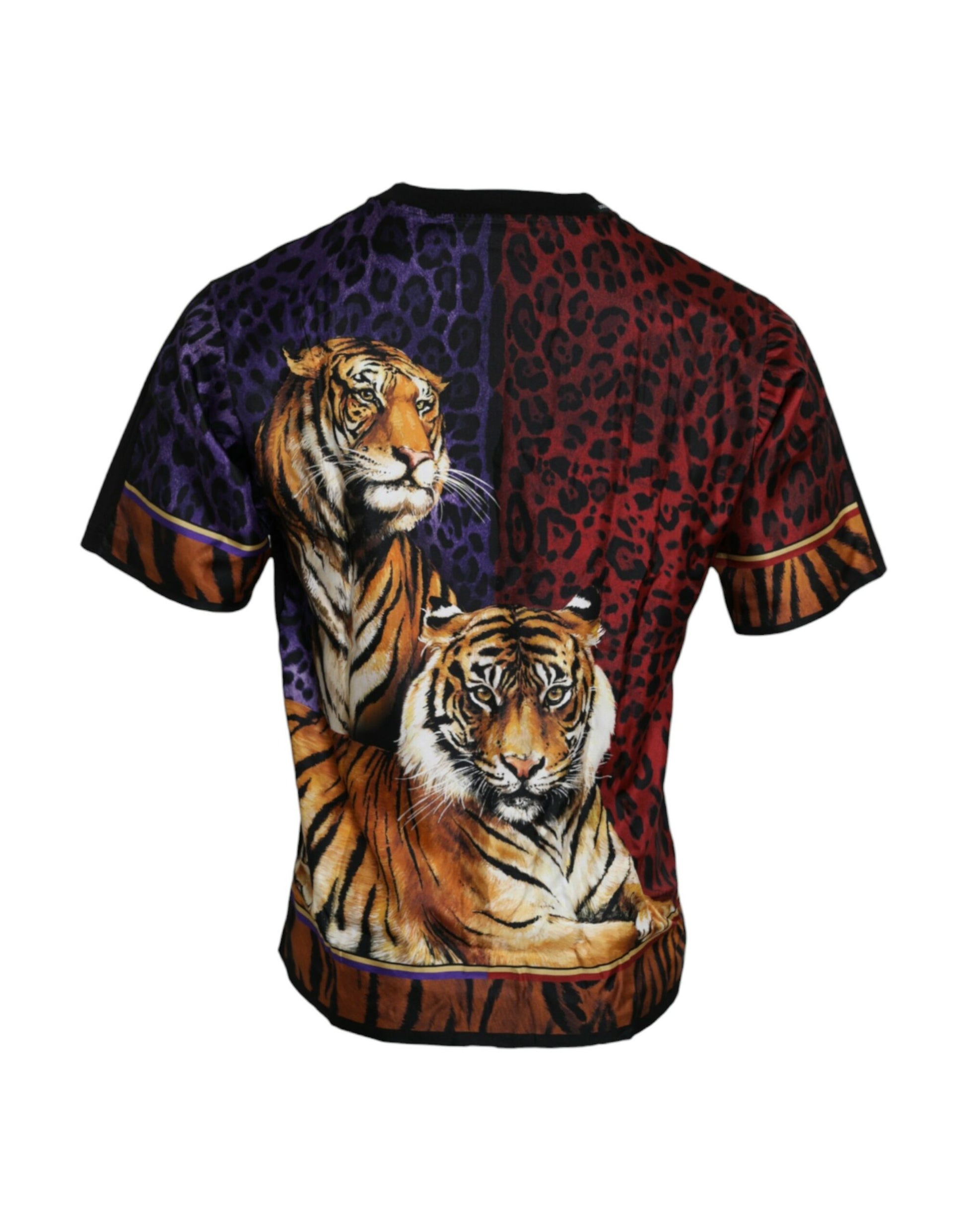 Dolce & Gabbana Multicolor Tiger Print Cotton Short Sleeves T-shirt by Dolce & Gabbana