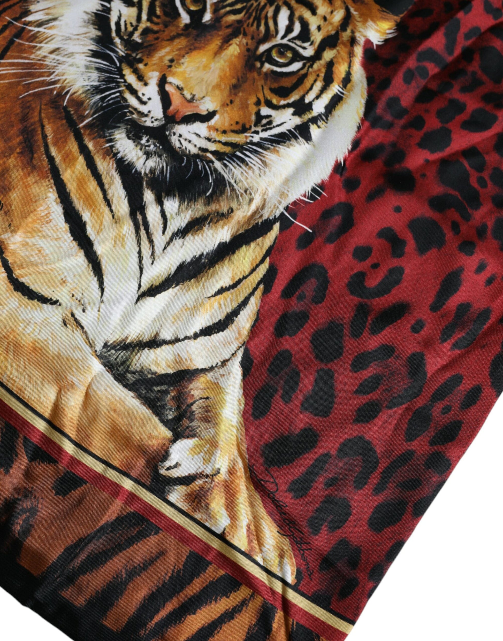Dolce & Gabbana Multicolor Tiger Print Cotton Short Sleeves T-shirt by Dolce & Gabbana