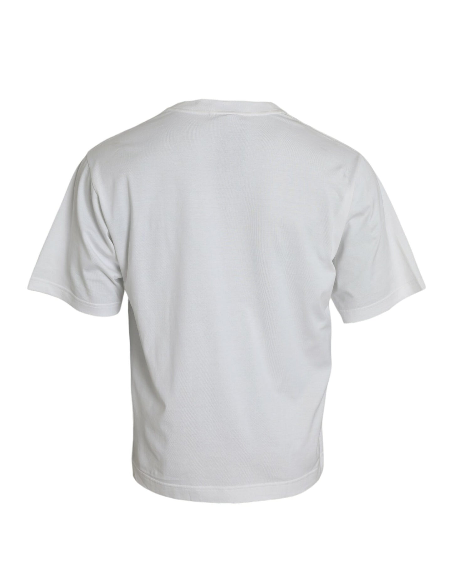 Dolce & Gabbana White Embellished Cotton Crew Neck T-shirt by Dolce & Gabbana