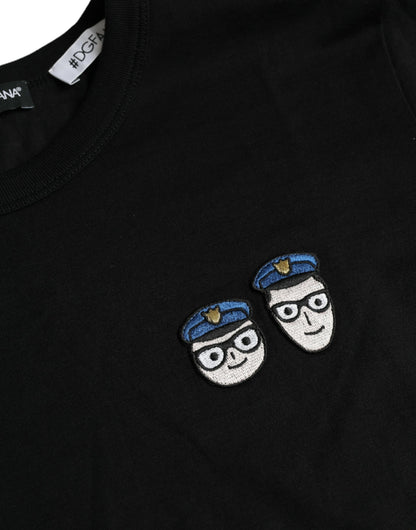 Dolce & Gabbana Black #DGFamily Cotton Crew Neck T-shirt by Dolce & Gabbana