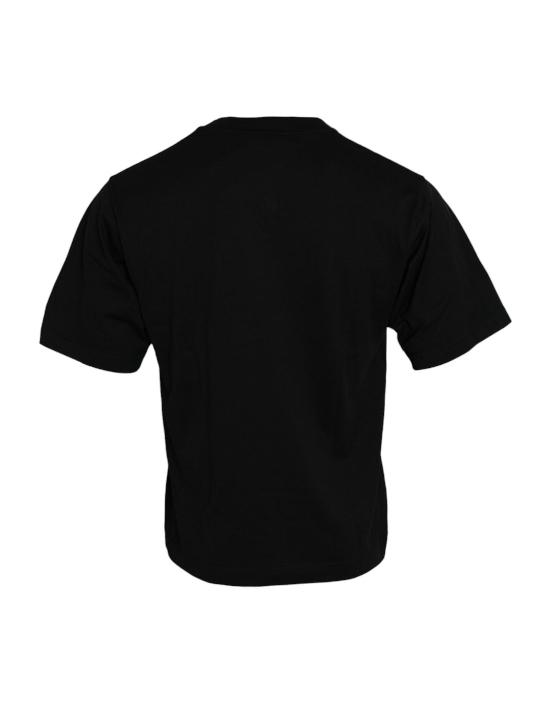 Dolce & Gabbana Black Embellished Cotton Crew Neck T-shirt by Dolce & Gabbana