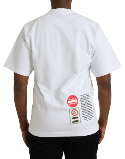 Dolce & Gabbana White Amor Heart Cotton Crewneck Short Sleeve T-shirt by Dolce & Gabbana