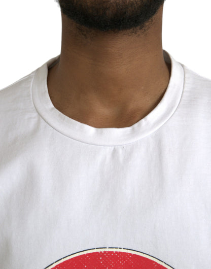 Dolce & Gabbana White Amor Heart Cotton Crewneck Short Sleeve T-shirt by Dolce & Gabbana