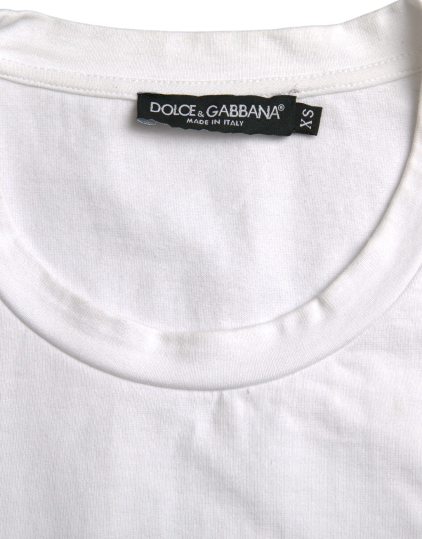 Dolce & Gabbana White Amor Heart Cotton Crewneck Short Sleeve T-shirt by Dolce & Gabbana