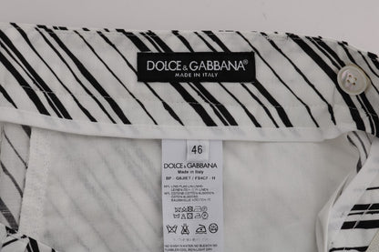 Short élégant en coton et lin à rayures Dolce &amp; Gabbana