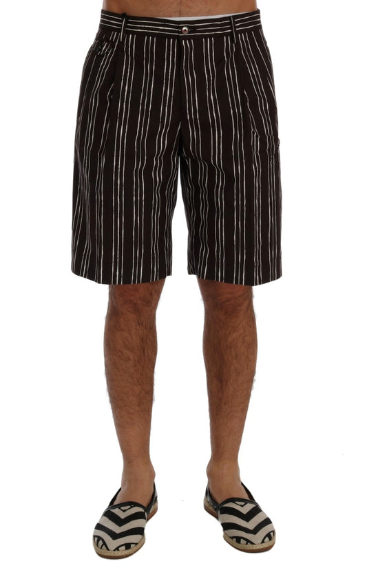 Short hauteur genou en coton rayé bordeaux Dolce &amp; Gabbana
