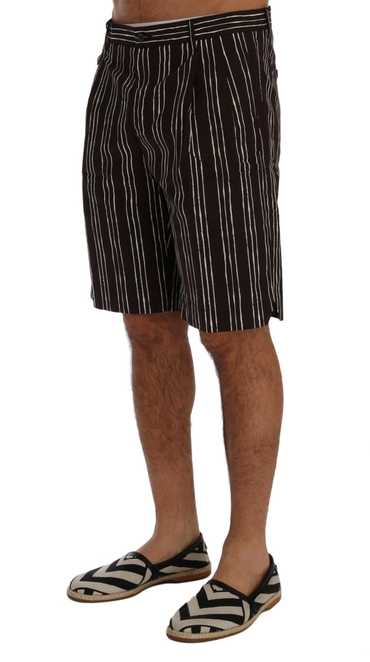 Short hauteur genou en coton rayé bordeaux Dolce &amp; Gabbana