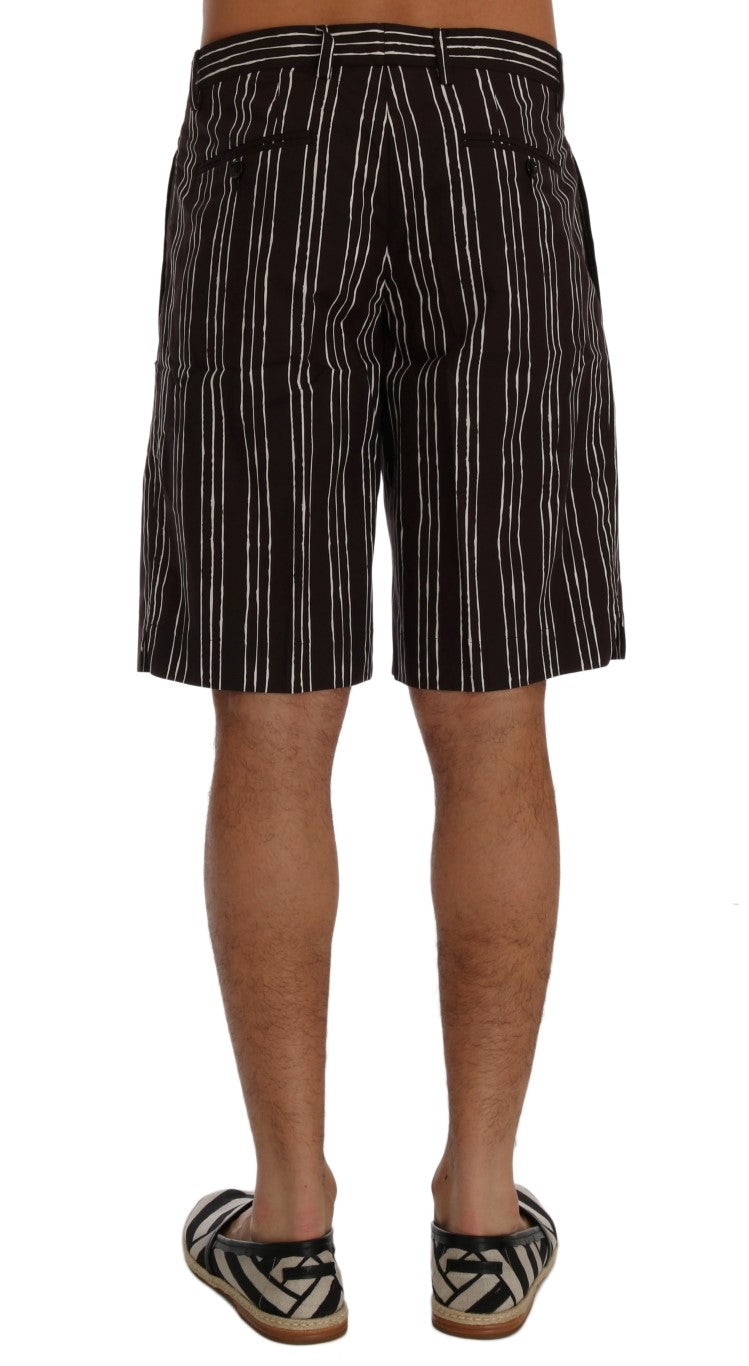 Short hauteur genou en coton rayé bordeaux Dolce &amp; Gabbana