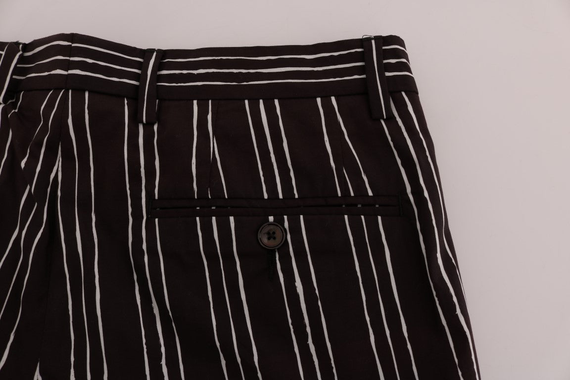 Short hauteur genou en coton rayé bordeaux Dolce &amp; Gabbana