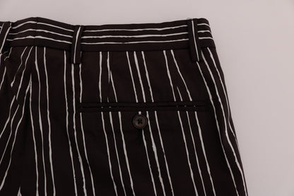 Short hauteur genou en coton rayé bordeaux Dolce &amp; Gabbana