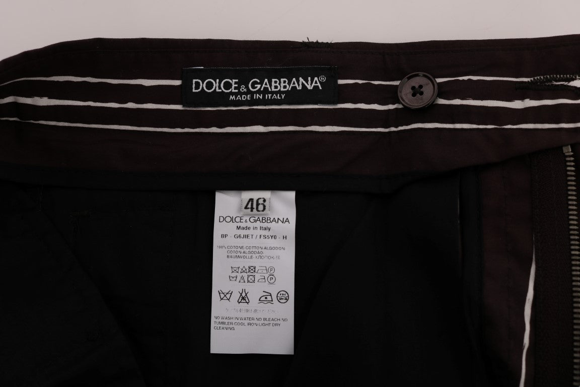 Short hauteur genou en coton rayé bordeaux Dolce &amp; Gabbana