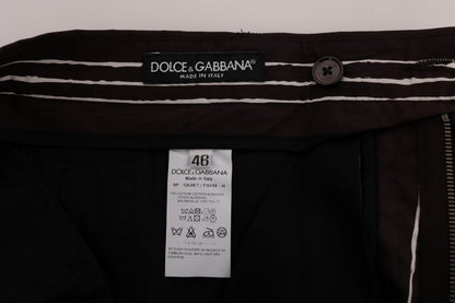 Short hauteur genou en coton rayé bordeaux Dolce &amp; Gabbana