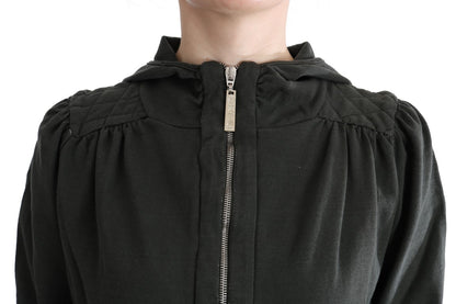 Pull zippé en coton gris Exte Chic