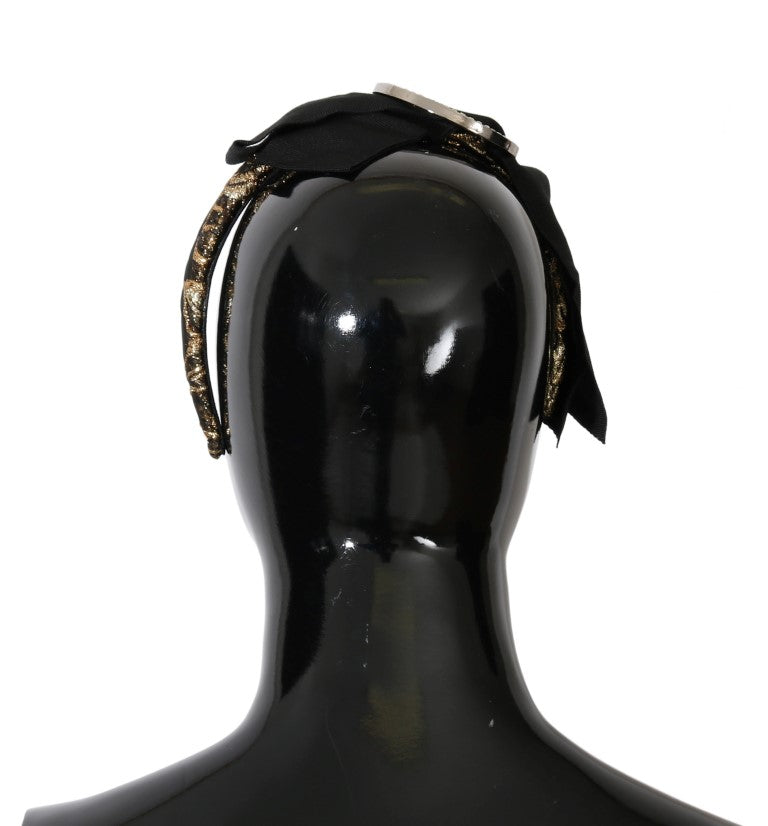 Dolce &amp; Gabbana Black Crystal White Diadem Headband