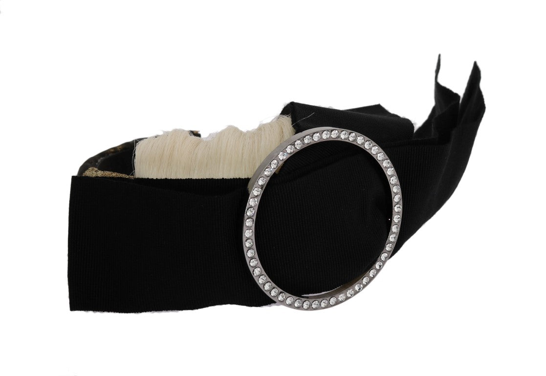 Dolce &amp; Gabbana Black Crystal White Diadem Headband