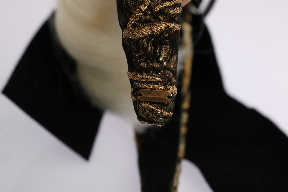 Dolce &amp; Gabbana Black Crystal White Diadem Headband