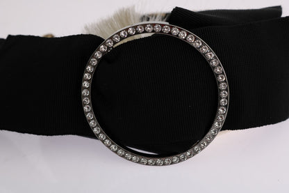 Dolce &amp; Gabbana Black Crystal White Diadem Headband