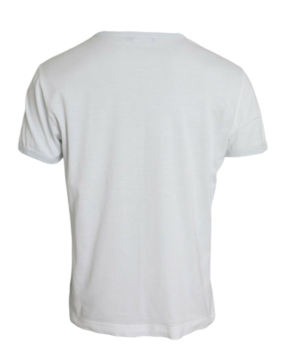Dolce & Gabbana White Cotton Round Neck Short Sleeve T-shirt by Dolce & Gabbana