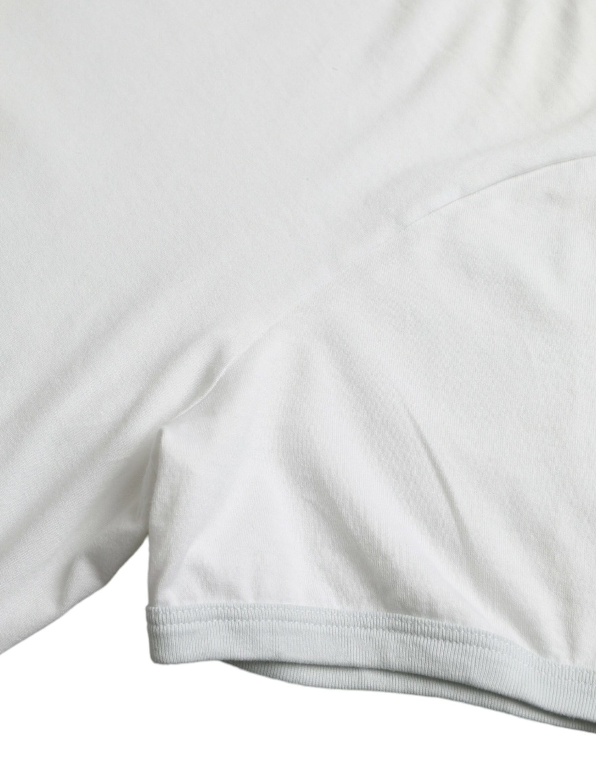 Dolce & Gabbana White Cotton Round Neck Short Sleeve T-shirt by Dolce & Gabbana