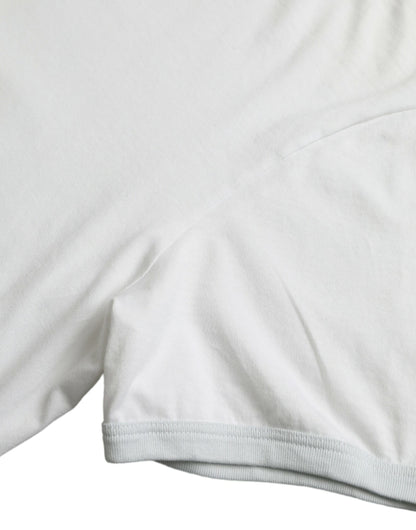Dolce & Gabbana White Cotton Round Neck Short Sleeve T-shirt by Dolce & Gabbana
