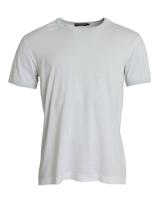 Dolce & Gabbana White Cotton Round Neck Short Sleeve T-shirt by Dolce & Gabbana